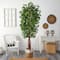 7.5ft. Artificial Deluxe Ficus Tree with Handmade Jute & Cotton Basket